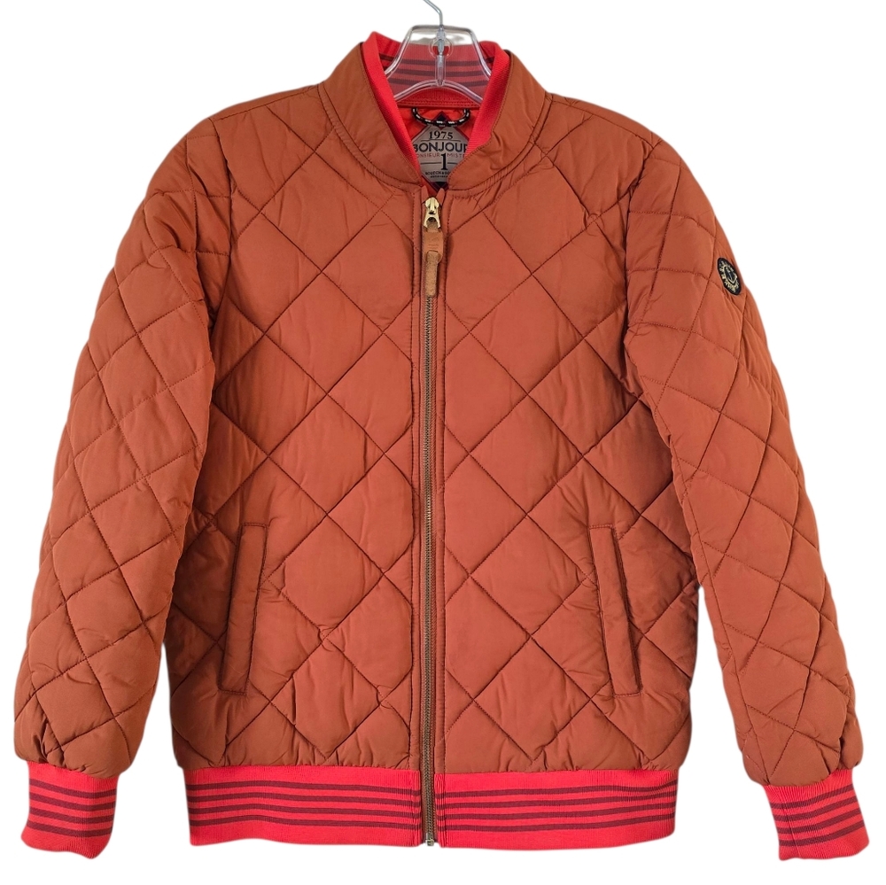 Scotch and Soda Womens Orange Quilted Jacket Size Small